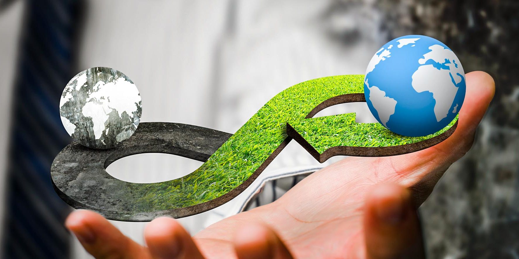 Green circular economy concept